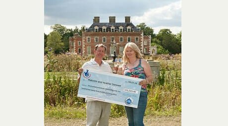 Pic by Samantha Cook Photography 280714.  Lottery Winners, Malcolm and Heather Dennett celebrate their success at Shaftesbury Estate, Wimborne St Giles, Dorset. They also celebrate along with their horse, Doogle.