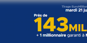 Le jackpot de l’EuroMillions grimpe à 143 millions ce mardi